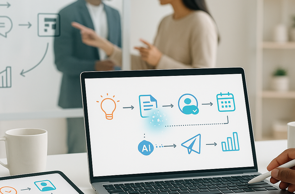 How to Build an AI Marketing Workflow That Still Sounds Human header image about AI marketing workflow